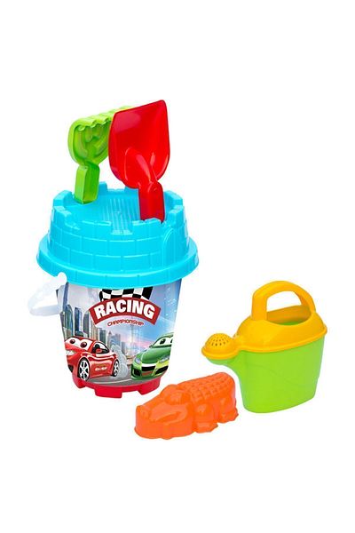 ToXA 6 Piece Boy Medium Size Beach Sea Sand Bucket Luxury Bucket Set Illustrated Toy
