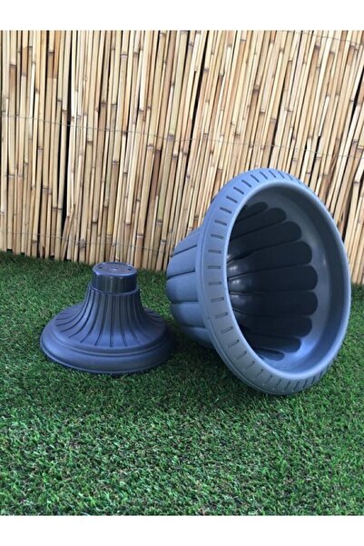 SERİNOVA Nergiz Saksı 9,8 Litre - Dekoratif Saksı -büyük Boy Siyah Saksı