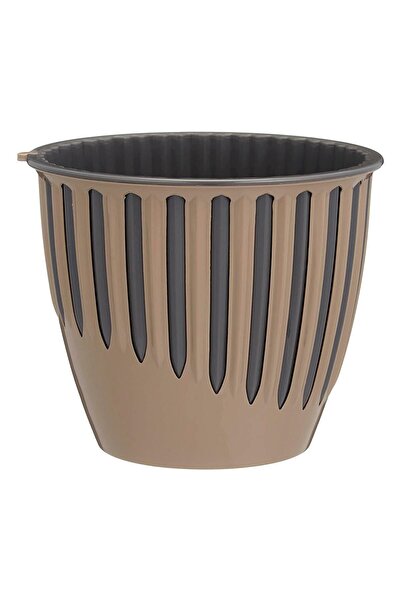 ToXA Piyano Saksı 1,4 Litre Mocha Kahve 15cm Içiçe Geçmeli Geçme Tabaklı Içli...