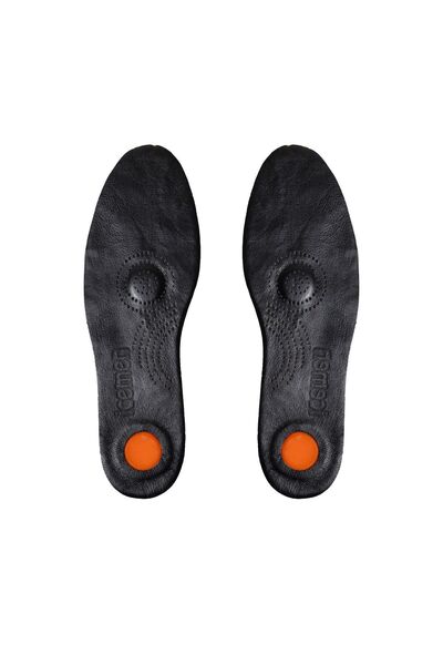 Icemen 106 - Jel Topuk Destekli Deri Tabanlık Siyah