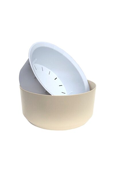 ToXA 0,7 Litre 15cm Orbita Saksı Ayaklı Dellikli Süzgeçli Plastik Sukulent Menekşe Aranjman Saksısı