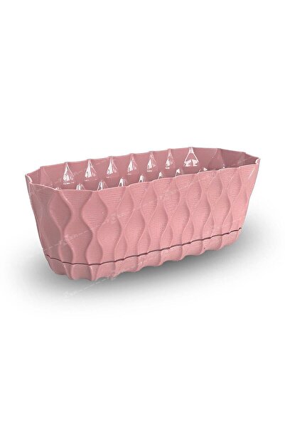 ToXA Elmas Uzun Saksı 0,85 Litre Pembe 21,5cm Plastik Kaktüs Menekşe Sukulent...