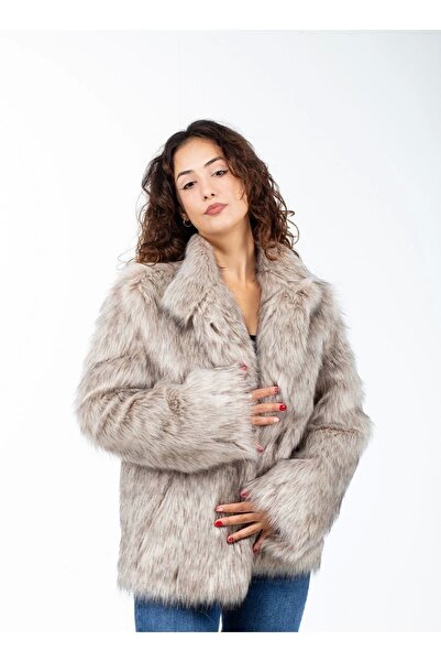 KürkZone Γυναικείο παλτό με εξαιρετικά χοντρό γούνινο παλτό