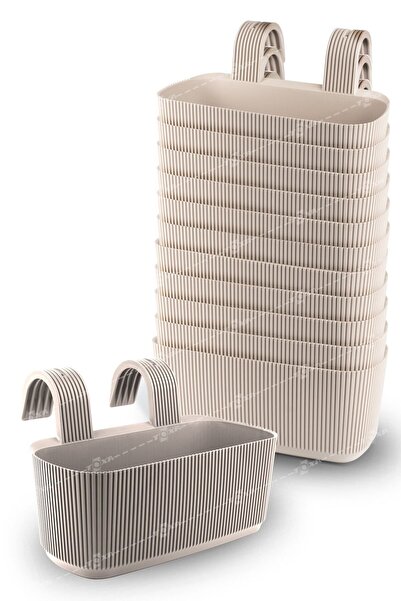 ToXA 12'li Pera Askılı Balkon Saksısı Seti 3,2 Litre (29cm) Ayarlanabilir Den...
