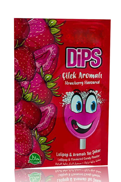 dips Çilek Aromalı Ekşi Toz Şekerli Dips Lolipop Paket 36'lı Paket