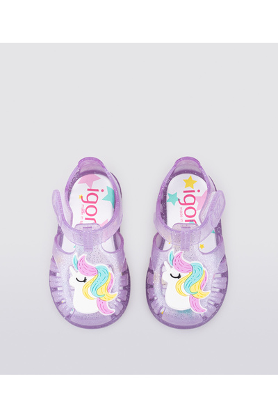 IGOR S10309 Tobby Gloss Unicornio - Children's Transparent Purple Sandals