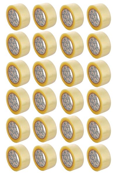 ToXA 24 Pcs 45X100 Clear Acrylic Duct Tape - Real Net, 100 Meter Wrap, Very Strong Unbreakable Tape