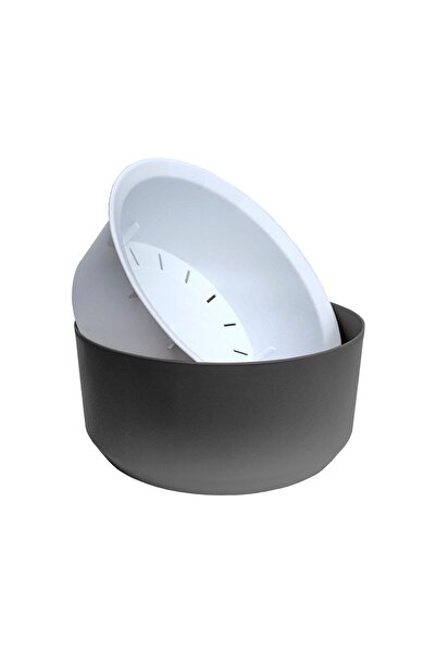 ToXA 2,25 Litre 22cm Orbita Saksı Ayaklı Dellikli Süzgeçli Plastik Sukulent Menekşe Aranjman Saksısı