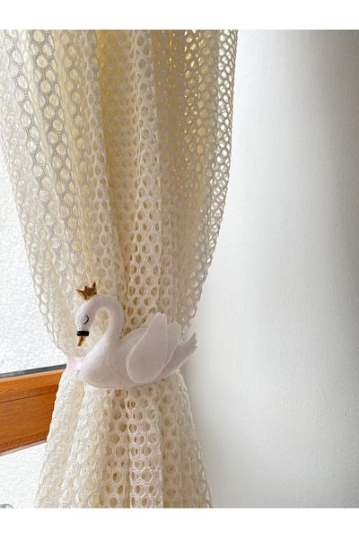 EFSBABY 2-Piece Swan Curtain Ornament - Baby Room Accessory