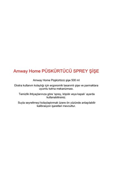Amway Home Püskürtücü Sprey Şişe 500 Ml Hsgl