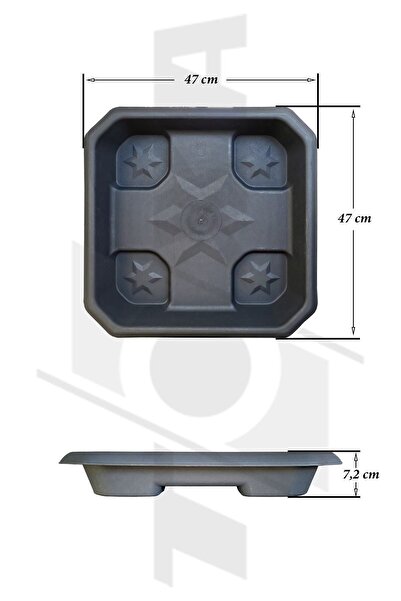 ToXA Saksı Tabağı 47cm Serinova Hisar No5 Tabak Kahverengi Altlığı Plastik Alt Su Haznesi Altlık
