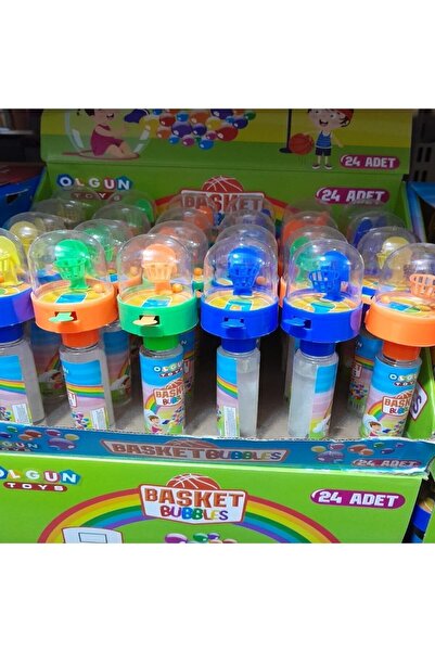 ARAS Köpük Baloncuk Oyunlu Basmalı Basketbol Topu Atmalı Parti Oyun Nostaljik 24 Adet