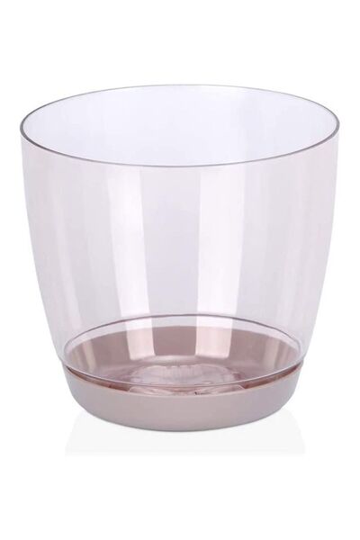 ToXA 3lt Ø18x16,6cm Yuvarlak Orkide Saksısı Geçmeli Tabaklı Kristal Plastik S...