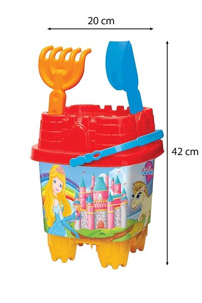 ToXA 6 Piece Large Size Castle Beach Sea Sand Bucket Luxury Bucket Set Illustrated Toy