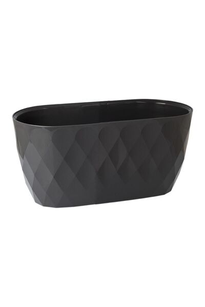 ToXA 3.5lt 30x14,5x15cm Baklava Desenli Hazneli Parlak Plastik Saksı Yakamoz ...