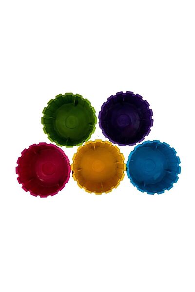 ToXA 4 Adet Mini Boy Akasya Kaktüs Saksı Set 0,10 Litre Çok Renkli 5,5cm Plastik Sukulent Saksısı Seti