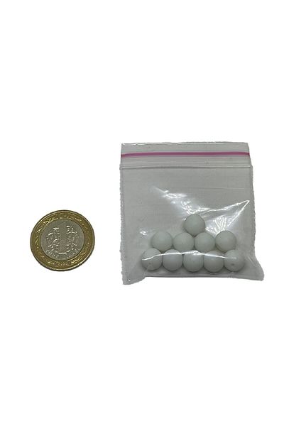 eHediyecim Onyx - Ματ Λευκή Σφαίρα Κομμένη Φυσική Πέτρα - 8 mm - 20 Τεμάχια