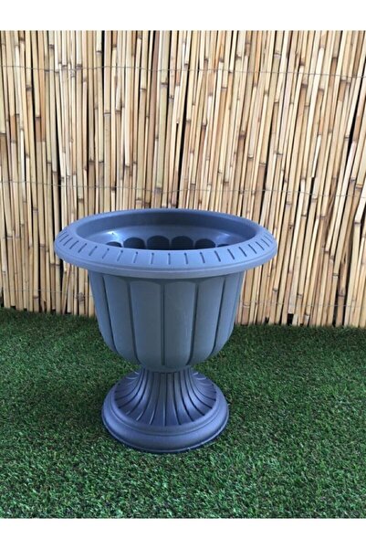 SERİNOVA Nergiz Saksı 9,8 Litre - Dekoratif Saksı -büyük Boy Siyah Saksı