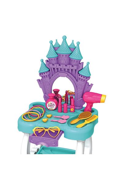 NillyToys طاولة تجميل لعبة القلعة 03695 مع ملحقات مرآة