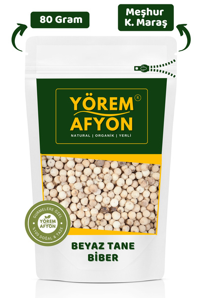 Gülçehre Yörem Afyon Dünya Mutfakların Vazgeçilmezi Saf Ve Katkısız Beyaz Tane Biber {piper Nigrum} | 80gr.
