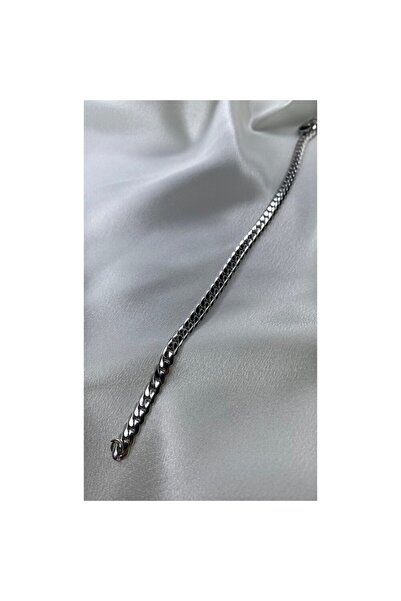 RENKLENSİN MODA Silver Erkek Klasik Bileklik