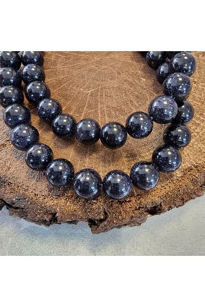 eHediyecim Star - Navy Blue Sphere Cut Φυσική Πέτρα - 8 mm - 20 Τεμάχια
