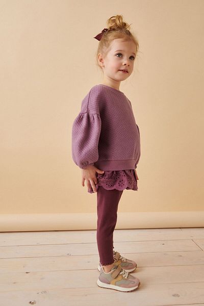 Next Baby Colorful Cotton Sweatshirt and Lace Detailed Long Sleeve Set