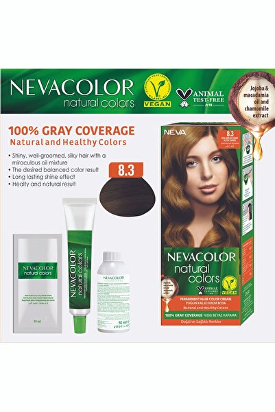 Neva Color Natural Colors 2'Lİ SET 8.3 ALTIN SARISI Kalıcı Krem Saç Boyası Seti