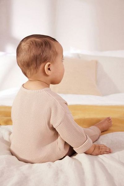 Next Baby Cotton Rabbitpatterned Long Sleeve Bottom Top Set