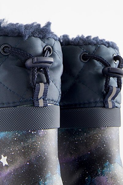Next Baby Navy Blue Space Patterned Thermal Boots / Boots