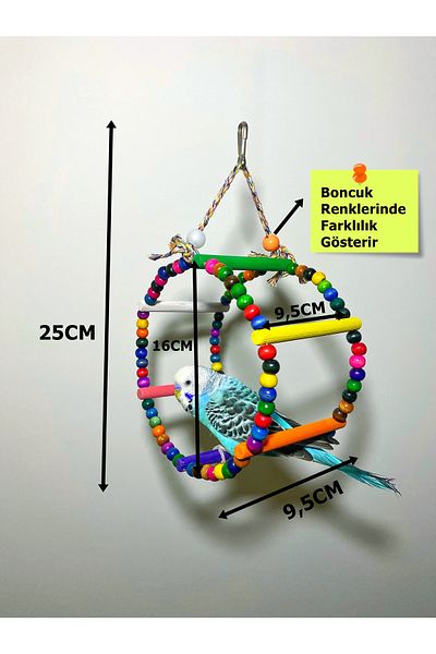 Ciko Kafes Round Bird Toy with Bead Detail