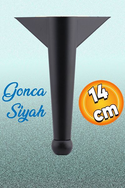 Badem10 Gonca Mobilier de lux Canapea Unitate TV Fotoliu Picior Picioare 14 Cm Plastic Culoare Neagra Picioare de baza