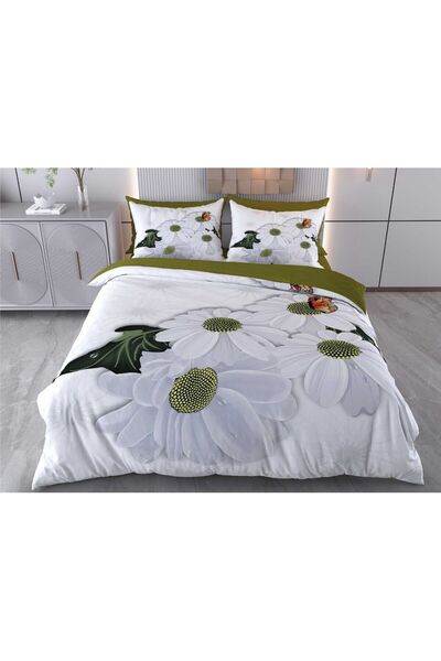 BEYZADE HOME طقم غطاء لحاف مزدوج ثلاثي الأبعاد 6 قطع ديزي