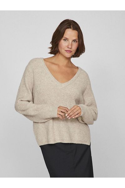VILA Strickpullover V-Ausschnitt