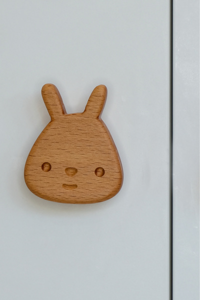 Üreet Tavşan Desenli (1 ADET) Bebek Çocuk Odası Ahşap Mobilya Dolap Çekmece K...