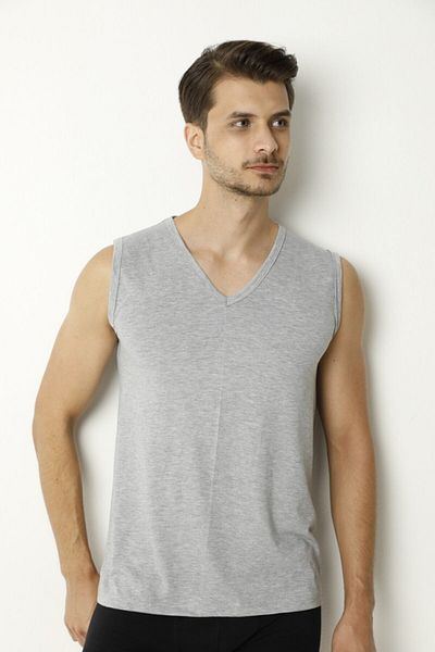 HMF Assaran Men's 0-sleeve V-collar Tank Top 100% Cotton
