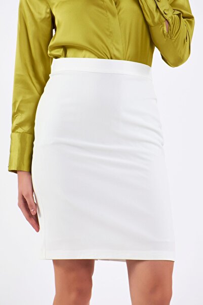 Volanlı Fusta creion albă