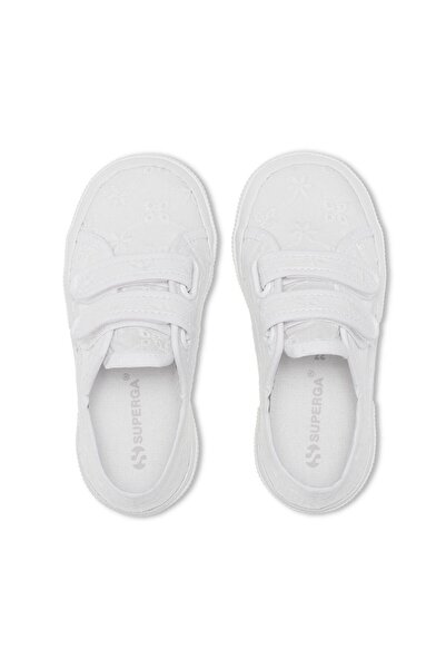 Superga 2750 Kids Straps Flower Sangallo Kız Çocuk Beyaz Bileksiz Sneaker