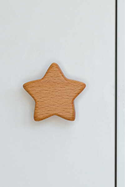 Üreet Yıldız Tasarımlı Ahşap Dolap Kulpu - Çocuk Odasında Şık Ve Neşeli Dokun...