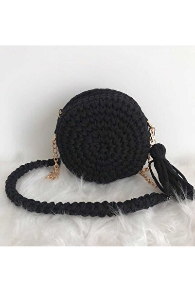 KRİSTAL ÖRGÜM Makaron Model El Örgüsü Çanta