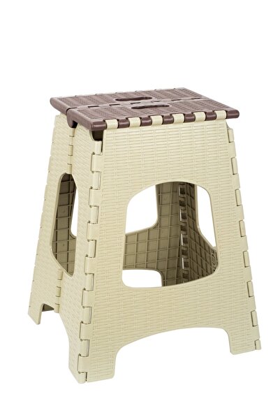 LeesHome Taşınabilir Katlanır Tabure Büyük Boy Sandalye KREM