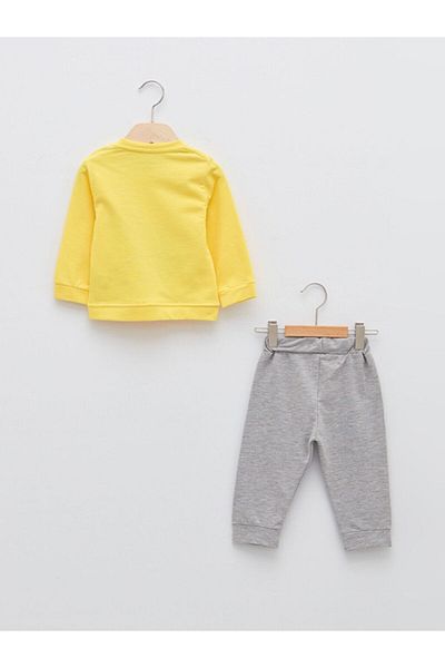 Aziz Bebe Dinosaur Patterned Tracksuit Set