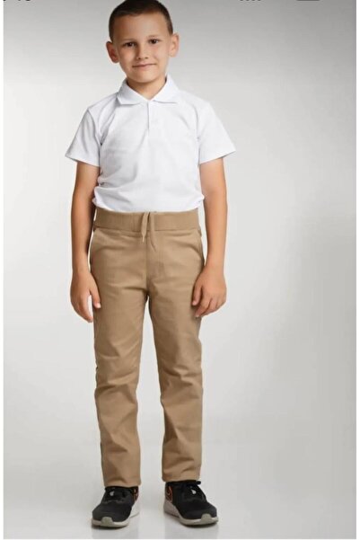 ugurbocegicocukdunyası Παιδικό σχολικό παντελόνι Unisex 10-15 ετών - Πασχαλίτσα, Ριμπ, Καμβάς ελαστικής μέσης