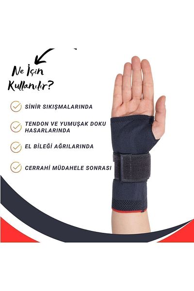 Aps High Quality Knitted - Plastic Support Static Hand Wrist Splint (Left)