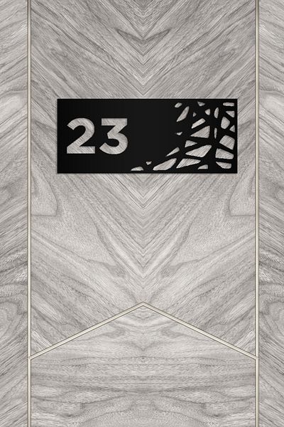 AHWALL Apartment Door Number with Motif - Decorative, No: 23