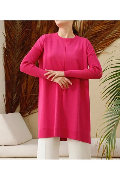 CELT Pink Mercerized Women's Knitwear Tunic