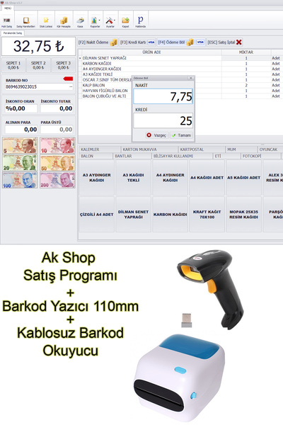 PazarTimi Barkod Satış Sistemi & Market Programı & Barkod Yazıcı & Kablosuz B...