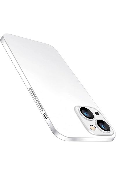 HyperAge حافظة رفيعة للغاية متوافقة مع هاتف Iphone 13 مع سطح غير لامع وغطاء بتصميم بسيط لحماية الكاميرا - أبيض غير لامع