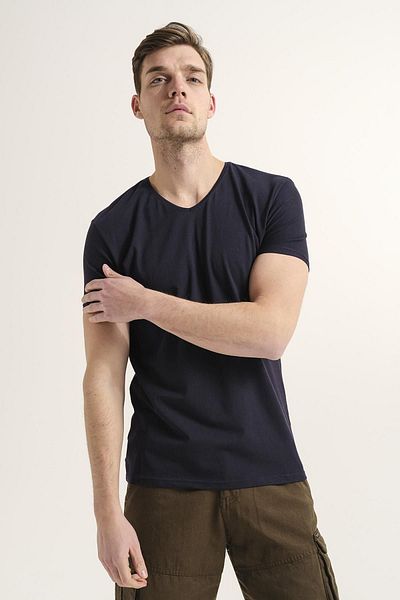 Oksit Ανδρικό μπλουζάκι Riley V-Neck Slim Fit Basic
