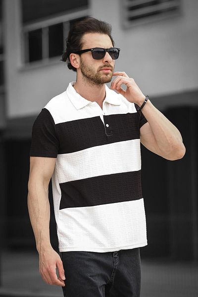 Oksit Ht 945026   Ανδρικό μπλουζάκι Slim Fit Lycra Piece Polo Neck